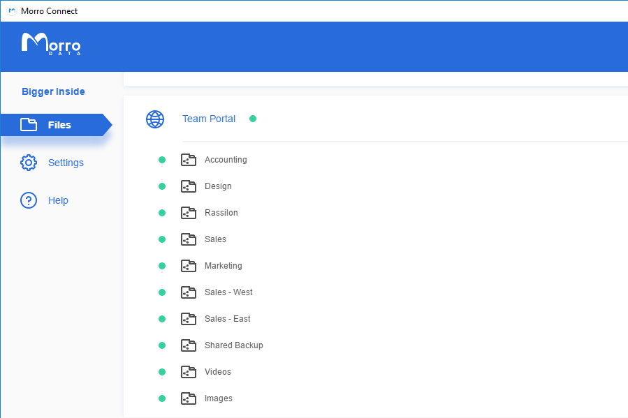 Morro Connect interface
